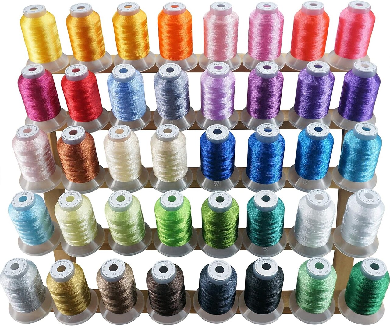 40 Colors Compatible with Brother Polyester Embroidery Machine Thread Kit